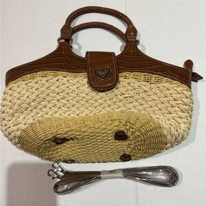 Coldwater Creek Brown and Tan Woven Shoulder Bag